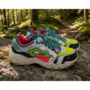 Fila Oakmont TR Womens Trail Sneakers Diva Pink Lime Punch 5JM01566-664 Size 9